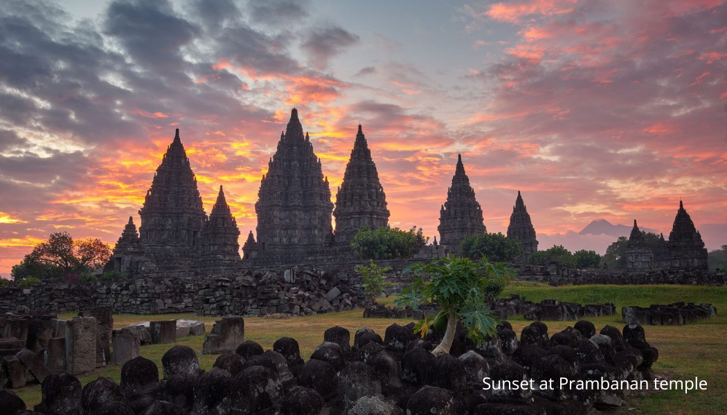 prambanan temple sunset